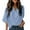 Sky Blue, variant on Lolmot Womens Spring Summer Fall 3/4 Batwing Sleeve Chiffon V Neck Casual Business Shirts Lightweight Flowy Solid Color Shirt Chiffon Blouse Top