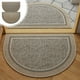 thumbnail image 1 of Felpudo antideslizante para entrada, alfombra semicircular | Diseño texturizado absorbente para hogar, baño y oficina | Cortable a medida | Poliéster duradero | 23.6x15.7 pulgadas | Caqui, 1 of 6