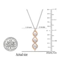 thumbnail image 2 of Dazzlingrock Collection Round White Diamond Fashion 3 Stone Swirl Infinity Pendant for Women with 18 Inch Silver Chain (0.05 ct, Color I-J, Clarity I1-I2) 14K Rose Gold, 2 of 3