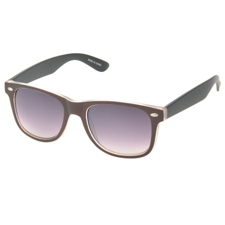 MLC Eyewear 'Barton' Retro Horn Rimmed Fashion Sunglasses in Brown