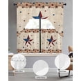 thumbnail image 3 of Independence Day Kitchen Curtains Sets for Windows 3 Piece, Rustic Texas Star Farmhouse Wooden Kitchen Curtains and Valances Tier Set 24 Inch Length Swag Curtain for Living Room Cafe Bathroom Bedroom, 3 of 6
