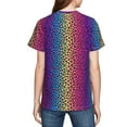 thumbnail image 7 of Wukai Leopard Neon Rainbow Gradient Youth Unisex Short Sleeve T-Shirt for Boys, Girls, Teens, and Kids-X-Small, 7 of 7
