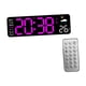 thumbnail image 5 of Reloj de pared LED Reloj de pared digital Reloj de decoración de pared moderno multifuncional Reloj de escritorio electrónico para dormitorio Estudio Negro y rosa rojo., 5 of 8