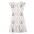 thumbnail image 4 of Robe d'Été pour Enfants à Manches Plissées à Double Couche Imprimée pour 5-14 Ans, 4 of 7