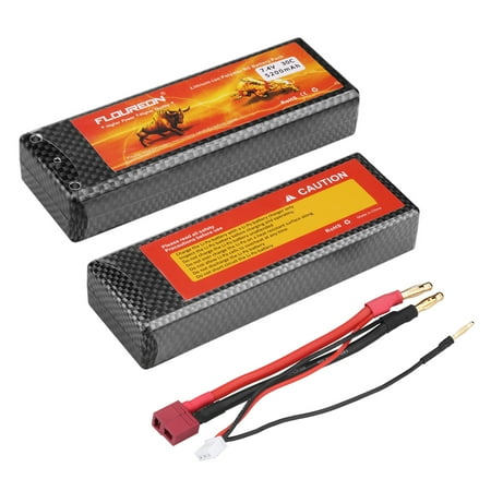 FLOUREON 2S 7.4V 5200mAh 30C with T plug LiPo Battery for RC Evader BX Car, RC Truck, RC Truggy RC Airplane UAV Drone FPV, (Best 2s Lipo Battery For Racing)