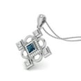 thumbnail image 2 of Mooneye 4mm Square Step Cut London Blue Topaz 925 Silver Charming Women Gift Necklace, 2 of 4