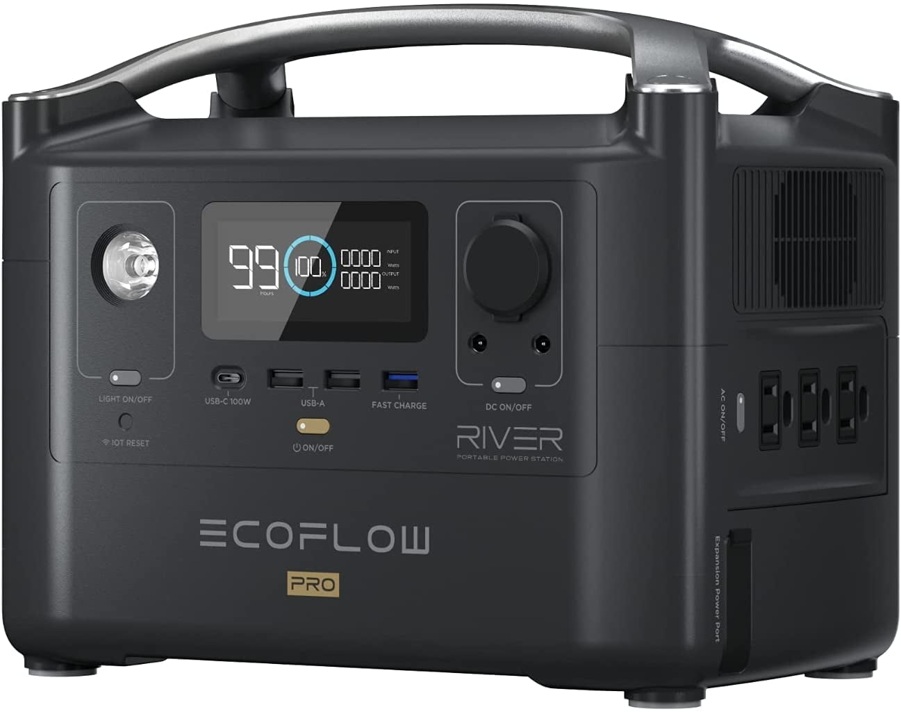EcoFlow RIVER Pro Portable Power Station 720Wh Capacity,Solar  Generator,600W AC Output for Outdoor Camping,Home  Backup,Emergency,RV,off-Grid