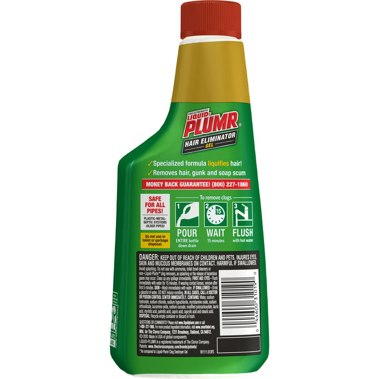Liquid-Plumr Hair and Drain Clog Remover Gel, Septic Safe, Unscented, 16 fl  oz 