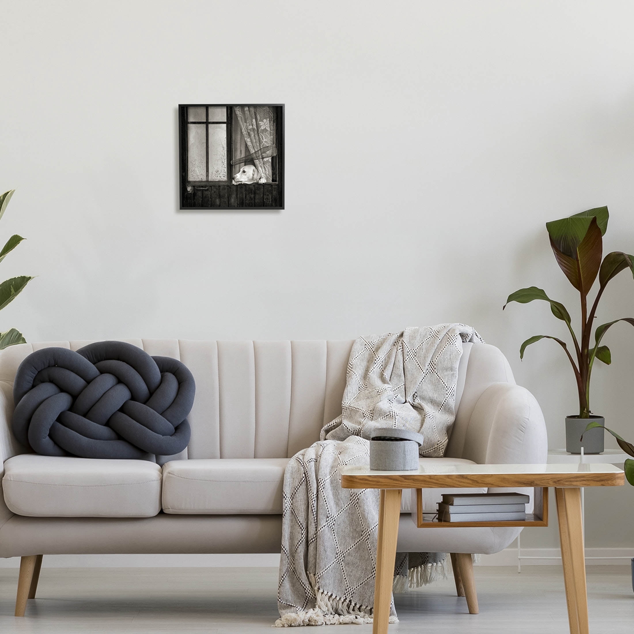 Stupell Industries Labrador Dog Farmhouse Barn Door Photograph Black Framed Art Print Wall Art, Design by David Lorenz