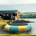 thumbnail image 5 of Demifill 12 Feet Inflatable Splash Padded Water Bouncer Trampoline, Floating Trampoline, Yellow, 5 of 11