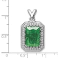 thumbnail image 4 of Sterling Silver Rhodium-plated 12x14 Green Ice CZ Pendant QP5189, 4 of 4