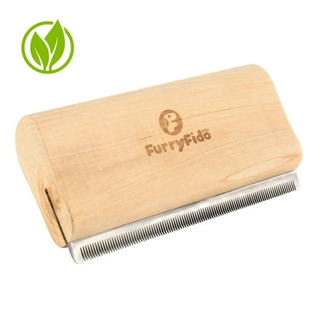 - DeShedding Brush by Furryfido Wooden Design, Effective Grooming Tool for Dog, Cat and Horse Fur Remove