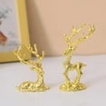 thumbnail image 5 of 2Pcs Reindeer Figurines Sculpture, Resin Origami Elk Standing and Sitting Deer Statue Desktop Ornament, 5 of 9