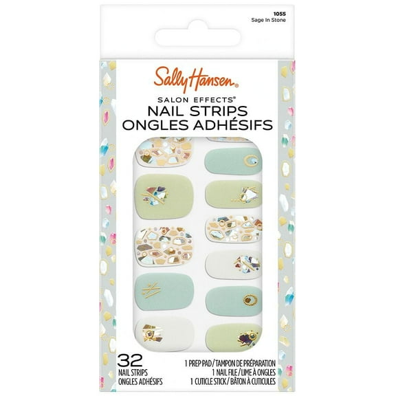 Sally Hansen Salon Effects Nail Strips, Sage In Stone 1.0 set Pack of 2