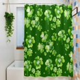 thumbnail image 3 of St. Patrick's Day Shower Curtain Set, Waterproof Shower Curtains for Bathroom, Spring Shamrock Leaves Polka Dots Dark Green Washable Fabric Bath Curtain for Bathtub Decoration with Hooks 54x78 Inches, 3 of 9