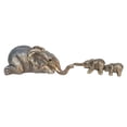 thumbnail image 3 of Estatua familiar de elefante hecha a mano con piezas de arte de resina para decoración del hogar, madre con dos bebés en el borde, 3 of 8