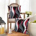 thumbnail image 4 of Dashan Red and Black Throw Pillow Covers 18x18 Set of 2,Modern Abstract Striped Pillowcases for Sofa Couch Living Room, 4 of 6
