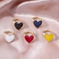 thumbnail image 2 of Heart Shaped Women Ring Gold And Silver Alloy Electroplated Fashion Jewelry With Loose Gemstones European Style, 2 of 2