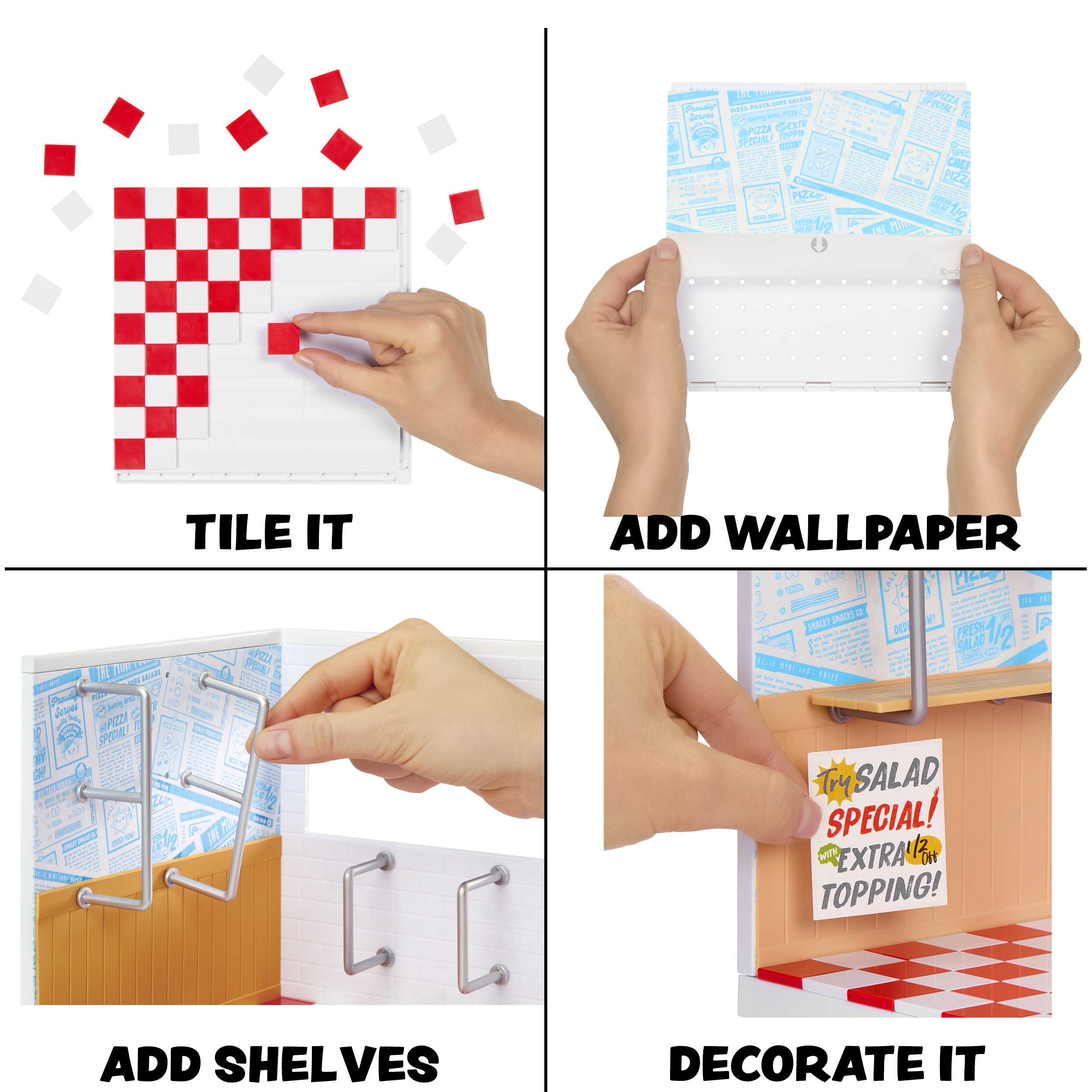MGA's Miniverse - Spaces Starter Pack - Pizza, DIY, Resin Play, Replica, Not Edible, Collectors, 8+