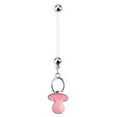 thumbnail image 1 of 14G Dangle Pregnancy Belly Rings Bioflex with 316L Surgical Steel Balls, 1 of 12