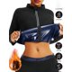 thumbnail image 1 of Traje de Sauna para mujer, traje para correr, Fitness, sudoración, aumento de pecho, ropa moldeadora adelgazante, cuello con cremallera, soporte, sudor caliente, 1 of 5