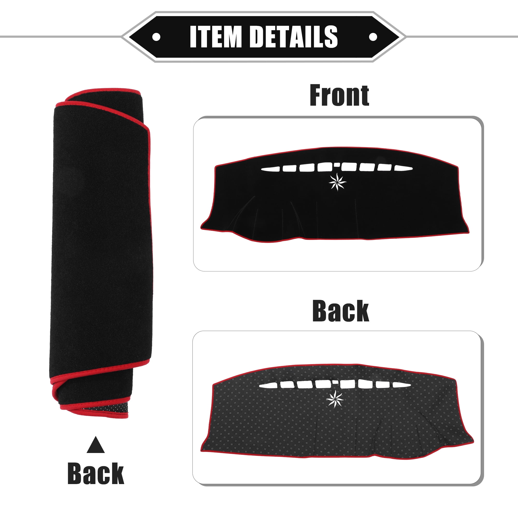 Unique Bargains 1Pcs Dashboard Cover Mat for Ford Edge 2011-2014 Nonslip Polyester Red Dash Board Protector Cover