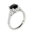 thumbnail image 3 of Mauli Jewels Rings for Women 2.35 Carat Black Diamond Ring prong 14K Solid White Gold, 3 of 7
