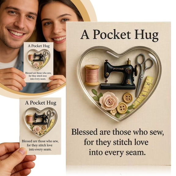 Goowood Pocket Hug Greeting Card Thinking of You Cards Mini Love Notes Blank Birthday Wishes Friendship Cards for Family and Friends