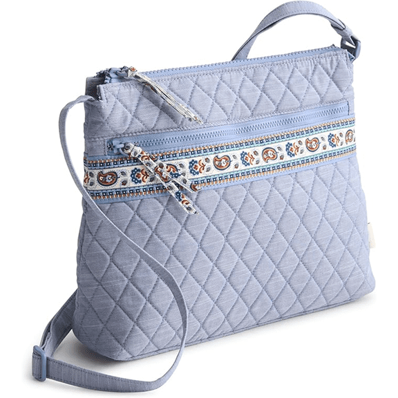 Vera Bradley Women's Premium Cotton Original Zip Hipster Crossbody Bag in Chambray