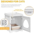 thumbnail image 3 of Cat Litter Box Enclosure, Hidden Litter Box Furniture with Side Towel Bar, Wooden Cat Washroom, Storage Cabinet, Indoor Pet House, Side Table Nightstand, White, 3 of 9