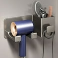 thumbnail image 1 of Estante de almacenamiento para secador de pelo, soporte para secador de pelo montado en la pared para baño sin perforaciones, estante de almacenamiento para secador de pelo para baño, 1 of 5
