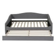 thumbnail image 4 of Twin Size Daybed with Trundle, Upholstered Teddy Fleece Twin Daybed Sofa Bed Frame with Light, Wood Slat Support, No Box Spring Needed, Easy Assembly, for Bedroom Living Room, Gray, 4 of 9
