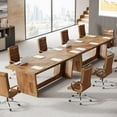 thumbnail image 5 of Finmind 6FT All-Wood Conference Table: 70.87" Executive Business Furniture, Rectangular Seminar Table, Walnut, 5 of 7