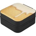 thumbnail image 3 of SKYSONIC Ice Cream Travel Jewelry Box PU Leather Jewelry Organizer Ideal Gift for Women Girls, Portable Mini Jewelry Travel Case for Stud Earrings Rings Necklaces Bracelets, 3 of 7