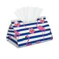 thumbnail image 2 of Lsque Pink Flamingo Printed Long Tissue Box Cover Holder, Facial Paper Organizer Dispenser,Triangle with Bottom Belt, PVC Leather Decorative Organizer, 2 of 9