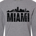 thumbnail image 4 of Inktastic Miami Skyline Grunge Long Sleeve T-Shirt, 4 of 5