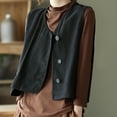 thumbnail image 5 of Cotton Linen Vest for Women Summer Vintage Button Front Tank Tops Loose Fit Casual Sleeveless Shirts Waistcoat Jacket, 5 of 7