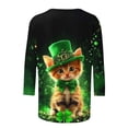 thumbnail image 5 of TaTaai St. Patrick's Day Women's Casual Print Round Neck 3/4 Sleeve T-Shirt Loose Top Gift, 5 of 5