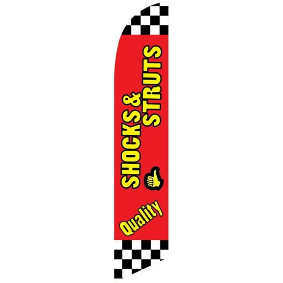 Quality Shocks and Struts checkered Feather Banner Swooper Flag -No Wind Required- Replacement FLAG ONLY
