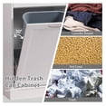 thumbnail image 5 of Double Tilt Out Trash Cabinet Storage Cabinet 20 Gallon with Two Solid Wood Hideaway Trash Holder Drawers, Dual Wooden Standing Recycling Cabinets Trash Can Bin Kitchen (White-Brown), 5 of 5