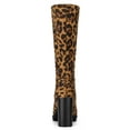 thumbnail image 2 of BLISSFUL STEP Women's Mid-calf Round Toe Block Heel Boots Leopard 8.5, 2 of 8
