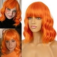 thumbnail image 2 of Bob Wigs with Bangs for Women Loose Wavy Wig Pastel Wavy Shoulder Length Bob Synthetic Cosplay Wig for Girl Colorful Costume Wigs, 2 of 6