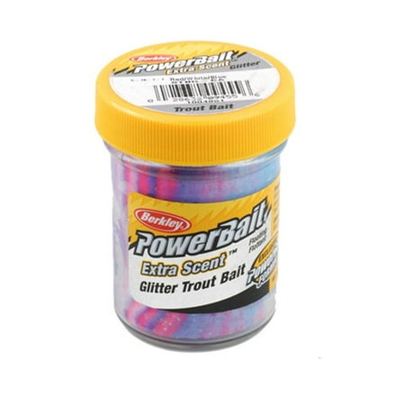 Berkley PowerBait Extra Scent 1.75 oz Glitter Trout Bait, Captain America Red/White/Blue