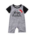 thumbnail image 5 of Baby Deals!Christmas Short Sleeve Family Pajamas Merry Christmas Santa's Hat Pajamas Round Neck Shirts Plaid Shorts Plus Size One Piece Pajamas Christmas Gifts for Baby, 5 of 7