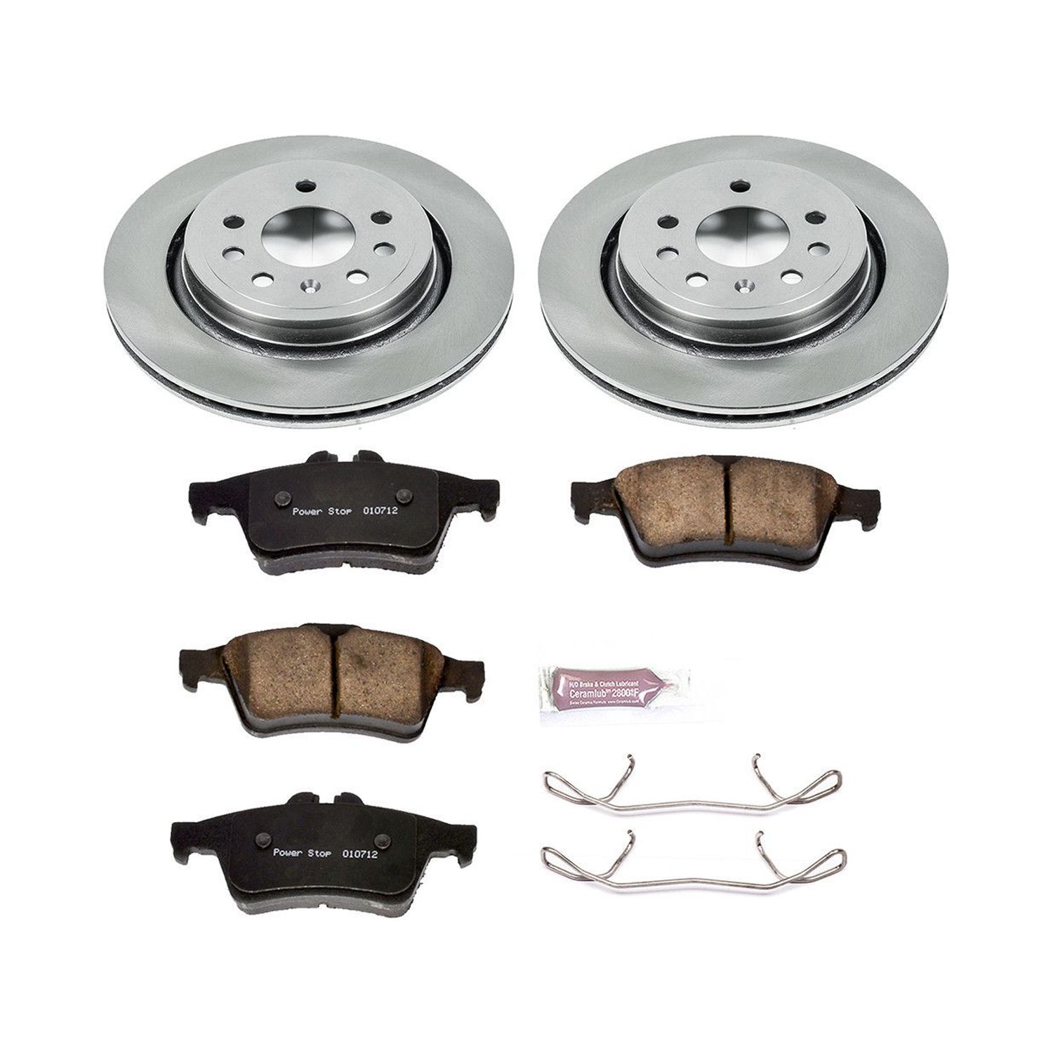 Power Stop Rear Stock Replacement Brake Pad and Rotor Kit KOE983