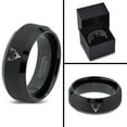 thumbnail image 4 of Tungsten Deer Antler Band Ring 8mm Men Women Comfort Fit Black Beveled Edge Brushed Polished, 4 of 4