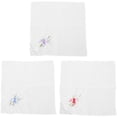 thumbnail image 1 of GARVALON 3Pcs European Embroidery Handkerchiefs Assorted Square Giving Women, 1 of 7