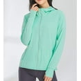 thumbnail image 1 of Upf 50+ Protection Solaire Vêtements pour Femmes Sweat à Capuche Zippé Manches Longues Pêche Course Randonnée Veste Performance Extérieure, Vert Clair, TG, 1 of 4