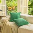 thumbnail image 4 of Throw Pillow Covers 18 x 18 Inch, Set of 2 - Green Decorative Soft Corduroy Striped Boho Throw Pillow Covers, Modern Home Cushion Pillow Cases for Farmhouse, Couch, Sofa, Bed & Living Room Decor, 4 of 7
