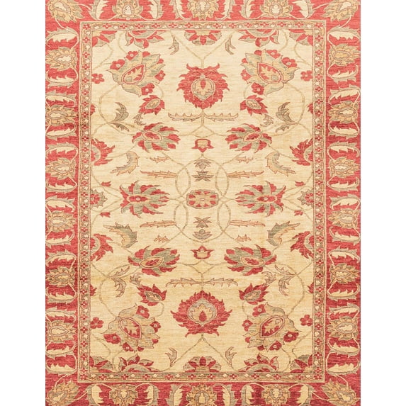 Ahgly Company Indoor Rectangle Abstract Bright Orange Oriental Area Rugs, 2' x 5'